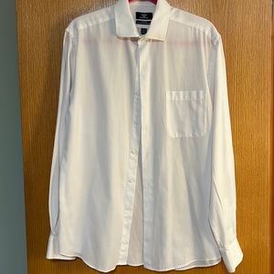 Men’s white Dockers, long sleeve, dress shirt. Size medium.
